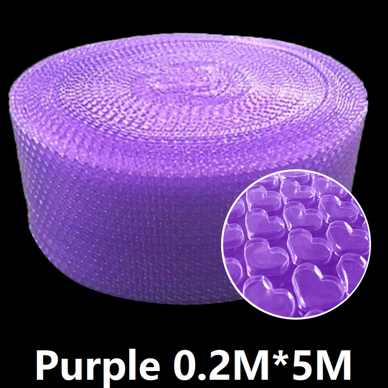 0.2*5m bufferemballasje hjerte bobleplast bobleplast boblepapir skumrull for emballasje bufferinnpakningspose: Blå