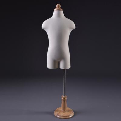 Two style baby half torso Child realistic 1pc Mannequins body display Circular wood base fabric flexible dresses cloth,D340: X