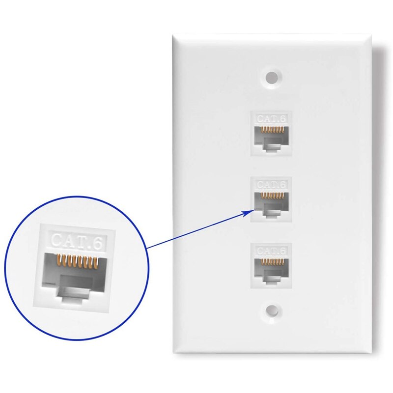 Cat6 Keystone Coupler Jack,RJ45 Network Cable Female to Female Jack - 20 Plus 1 Pack
