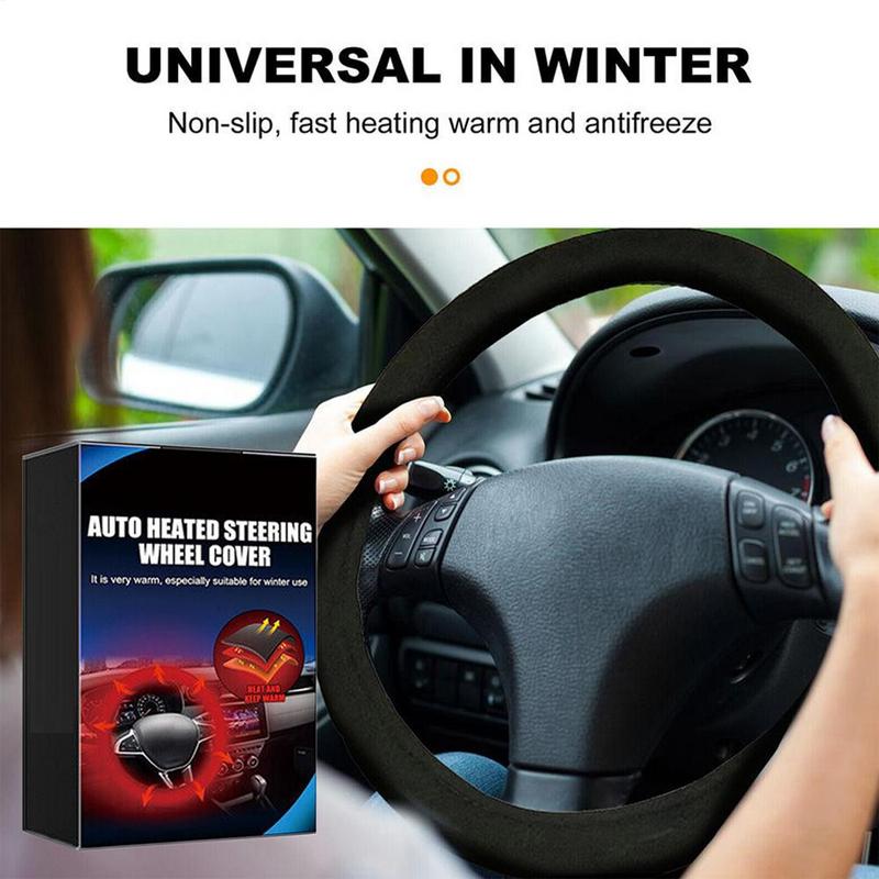Heated Steering Wheel Cover Comfortable Wheel Hand Warmer Winter Warm Car Heating Hand Warmer Anti-Slip Wheel Car Accessories