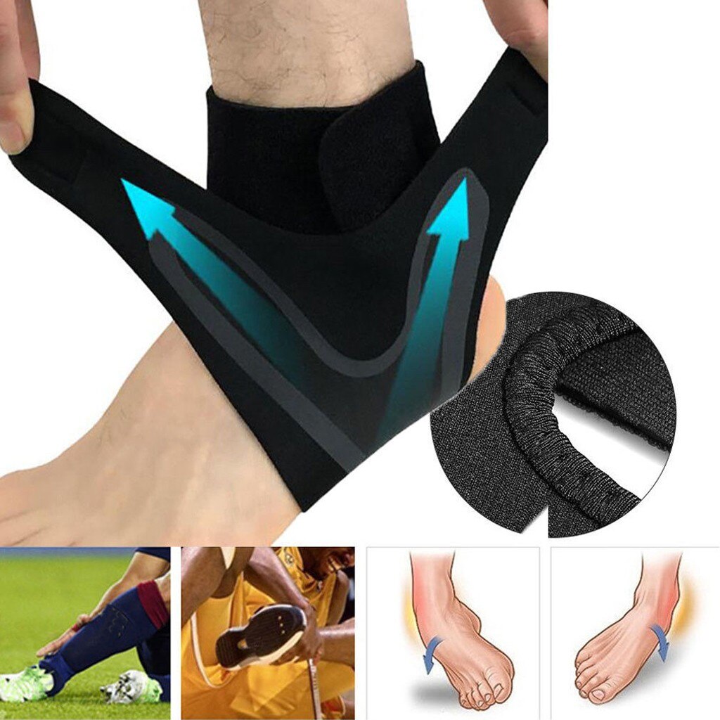Verstelbare Enkel Voet Ondersteuning Elastic Brace Guard Voetbal Basketbal Sok Enkel Ondersteuning Neopreen