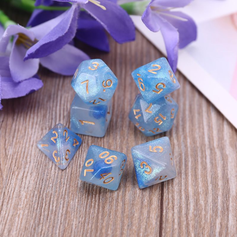 7 stücke D20 polyedrisch Würfel funkeln Doppel Farben 20 Seitige Würfel Tisch Brettspiel