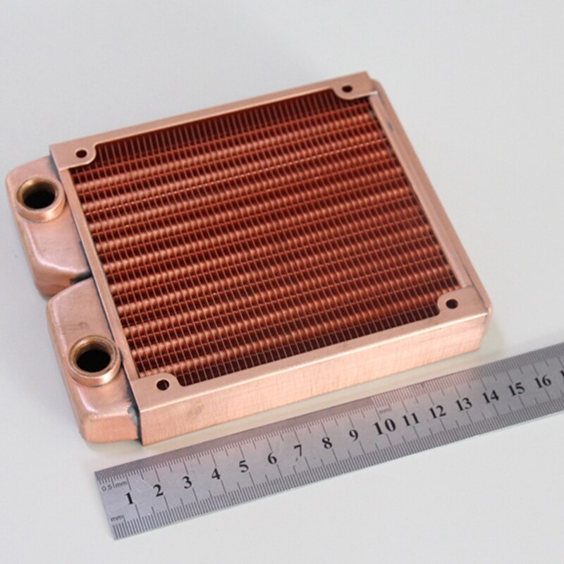 G1/4 inch 120mm volledige rode koperen radiator waterkoeling radiator geschikte computer waterkoeling koellichaam geschikt voor 120mm ventilatoren 21mm