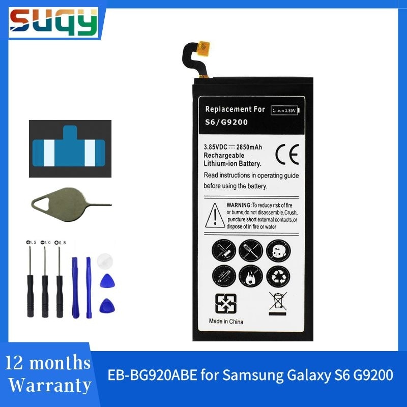 Suqy Oplaadbare Batterijen Voor Samsung S6 Batterij Voor Samsung Galaxy S6 G9200 G9208 G9209 G920F G920 G920V/T/F/Een/I Bateria Tool