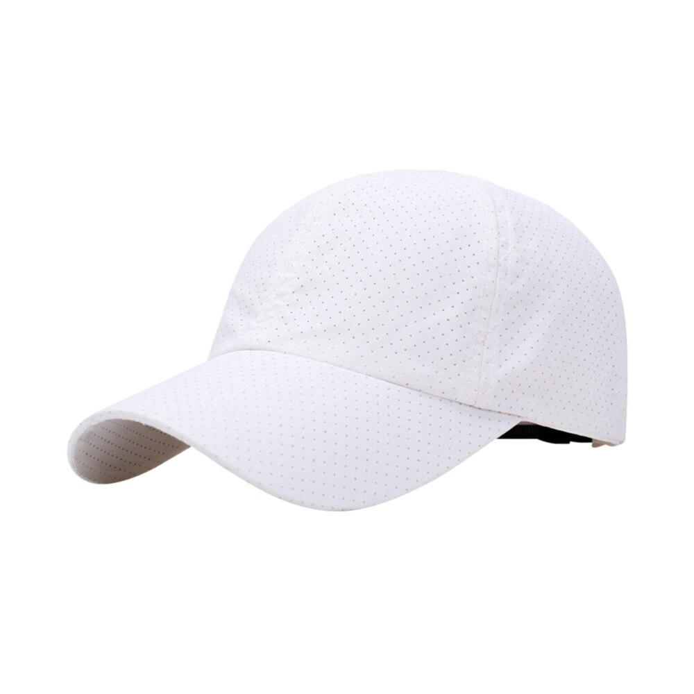 Gorra con visera transpirable de secado rápido, gorra de béisbol para exteriores, gorro protector solar, sombreros para diario: White