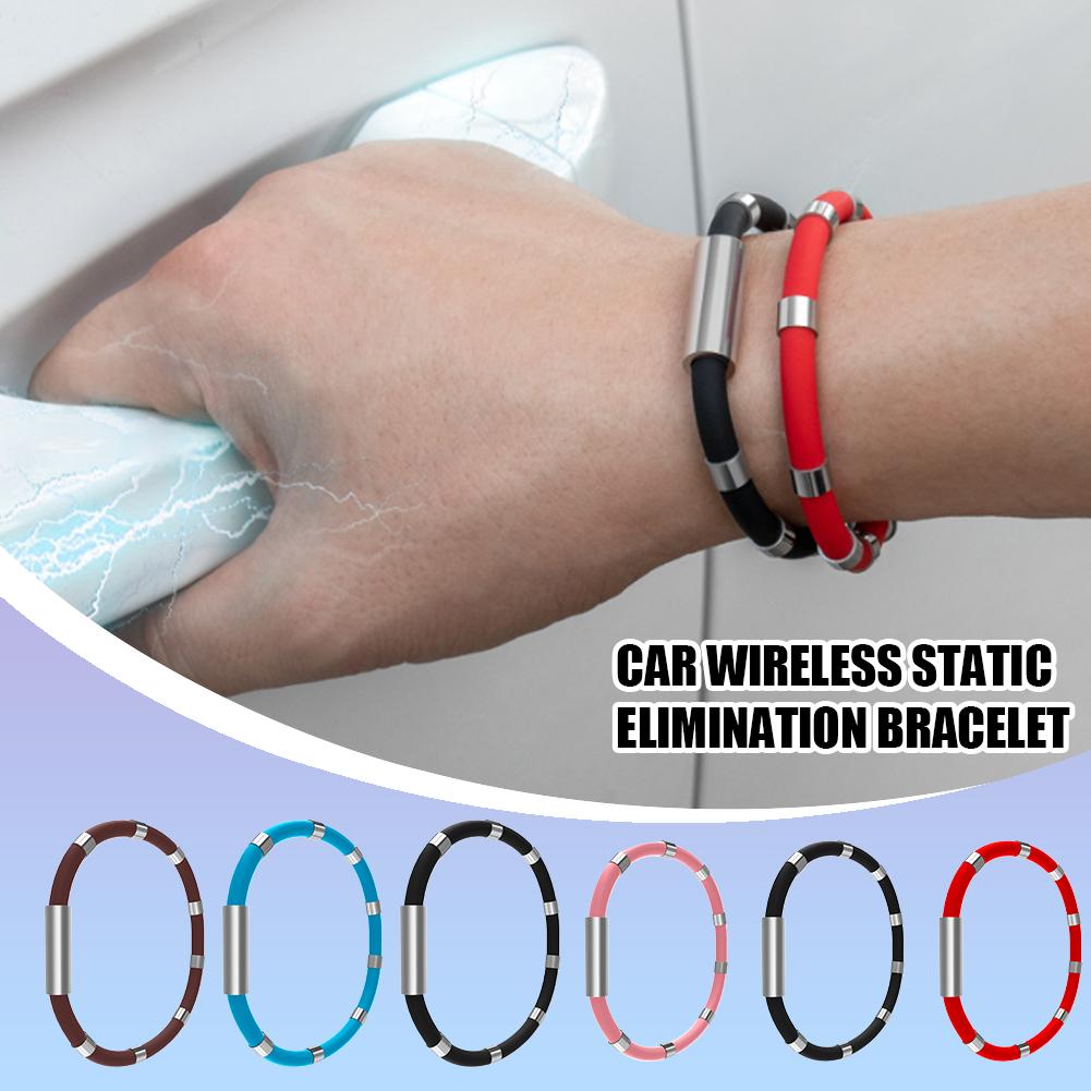 Pulsera antiestática para coche, elimina la electricidad estática del cuerpo humano, pulsera deportiva magnética para parejas con estilo, accesorios para coche