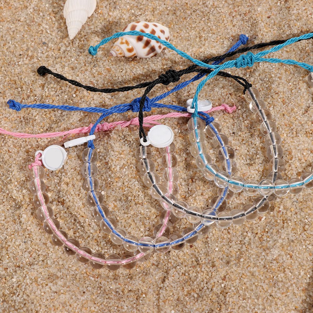 4ocean Handmade Natural Stone Transparent Beads Beaded Bracelet Women Boho Rope/cord Friendship Wristband Bracelet Femme Jewelry