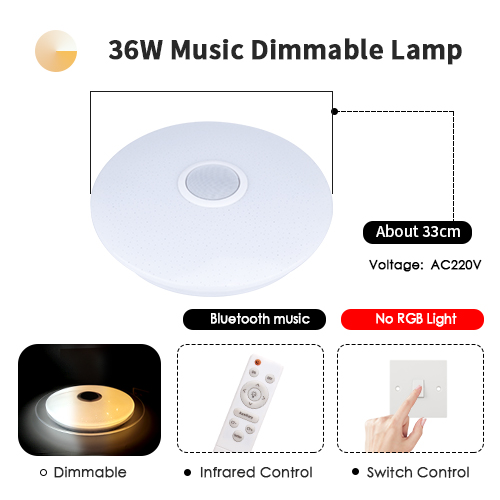 LED Ceiling Light Bluetooth RGB Smart Music Dimmable Lamp AC 220V 240V Living Room Home Decor Party 36W 40W APP Remote Control: 3colors-RT-BT-33cm
