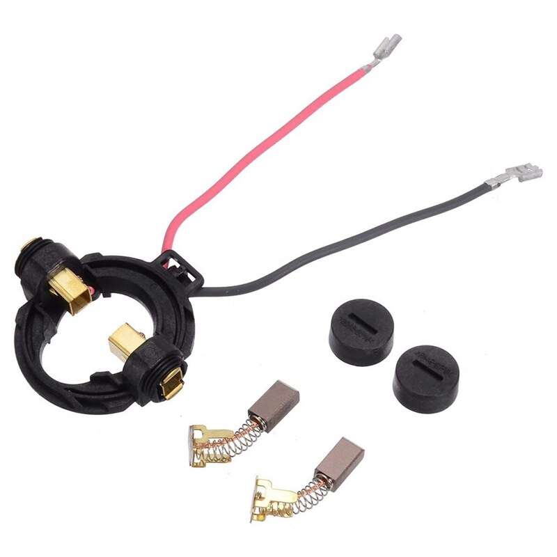 1 paire de balais de carbone + support + capuchon de remplacement, pour HITACHI 328202 334696 G18DSL G18DL G14DSL G14DL: Default Title