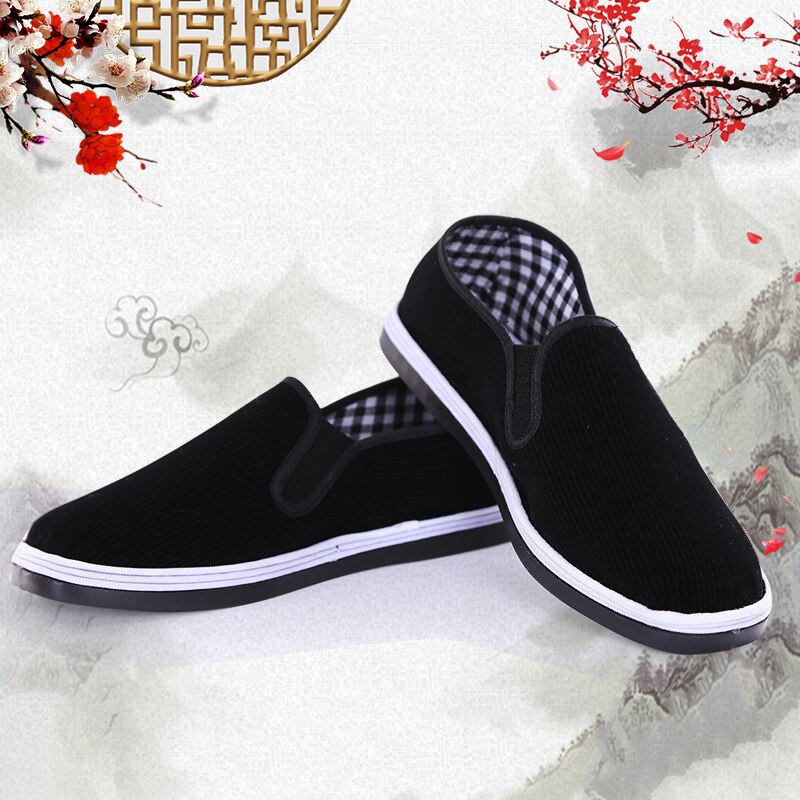 Suela de algodón para hombre Kung Fu zapatos de punta cerrada