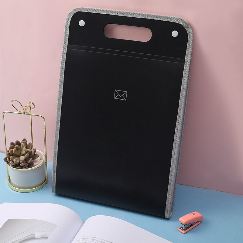 A4 Big 13 Layer Expanding File PP Folder Big Document Holder Bag Expanding Wallet Filing Products Simple Stationery D40: black