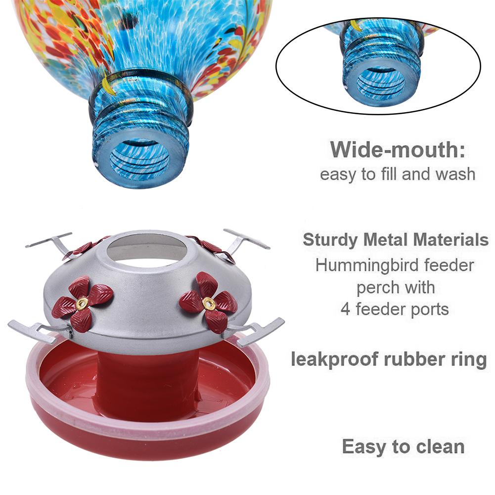 Newest Bird Feeder Hummingbird Feeder Glass Flower Hummingbird Water Feeder Food Container For Garden Outdoors Patio