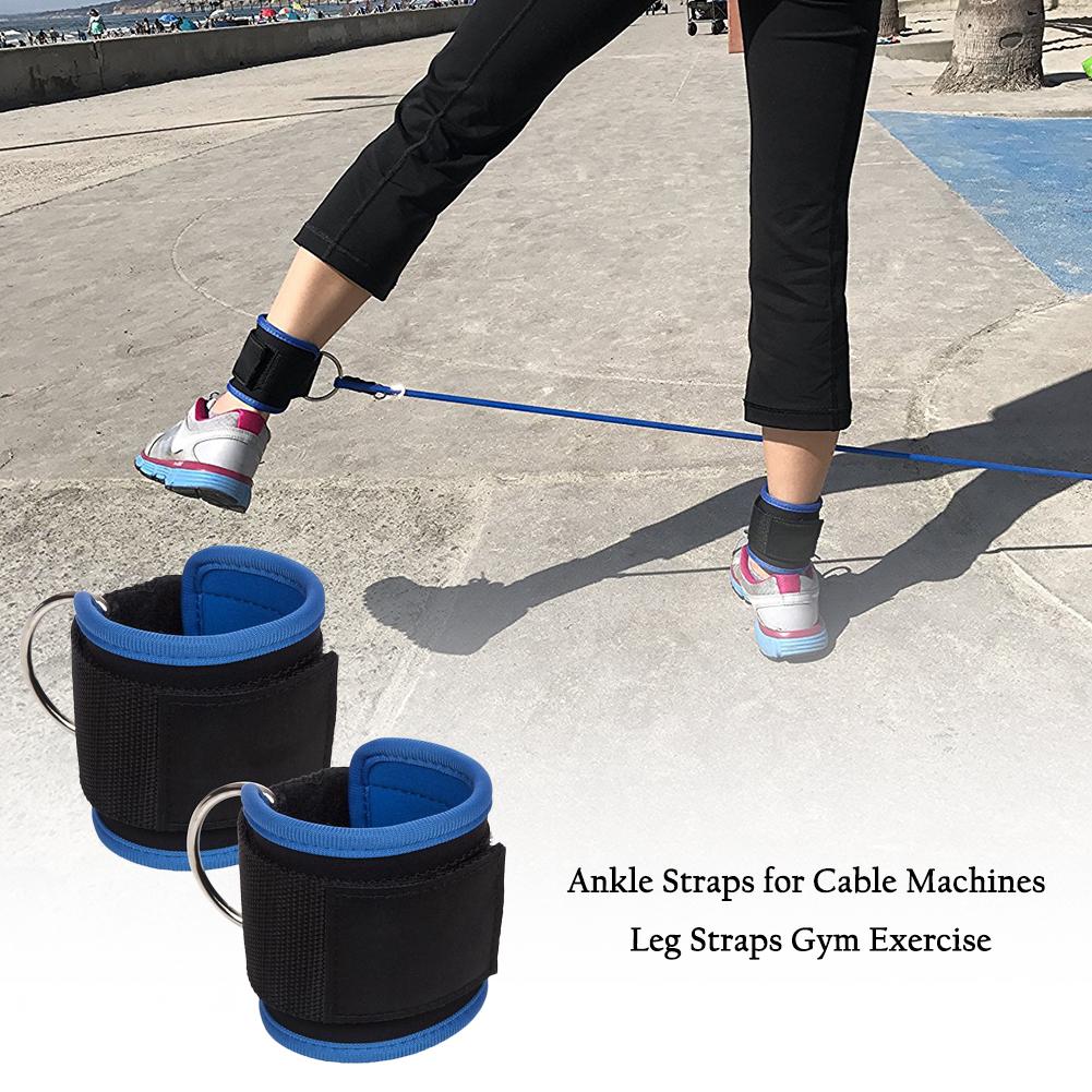Adjustable D-Ring Ankle Strap Buckle Body Building Resistance Band Gym Multi Thigh Leg Ankle Cuffs Power Weight Lifting Fitnes