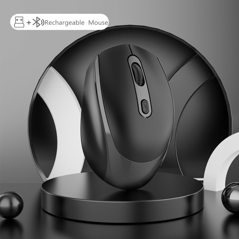 Akumulator Bezprzewodowa Mysz Bluetooth Wyciszenie USB Ergonomiczna Mysz Gamer Do Komputera Laptop Macbook