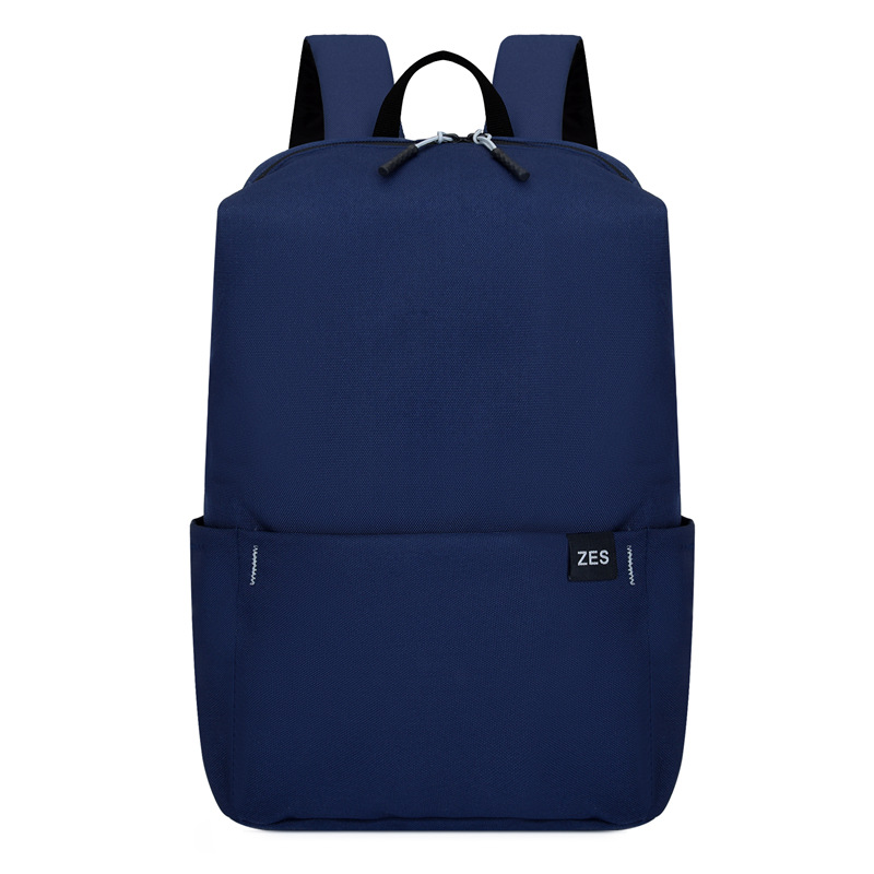Sac à dos d'été léger et étanche, sac d'école Oxford décontracté avec épaules contrastées: Navy  20 Liters