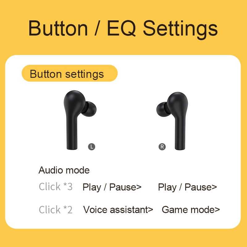 Qcy t5s wirless bluetooth fones de ouvido in-ear esportes executando fones de ouvido app controle inteligente com bateria longa