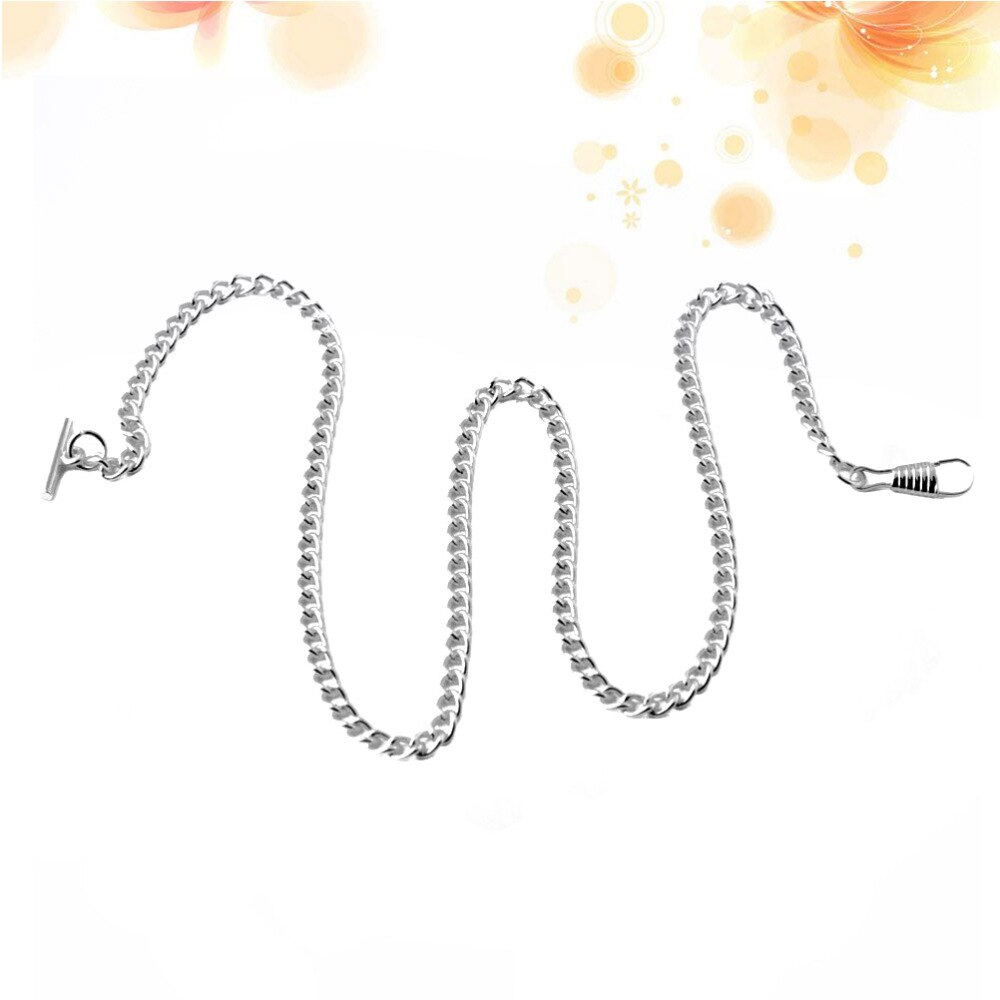 Classic Metal Plated Pocket Watch Chain Jean Belt Chain Watch Holder Decoration (Golden Total Length 65cm)