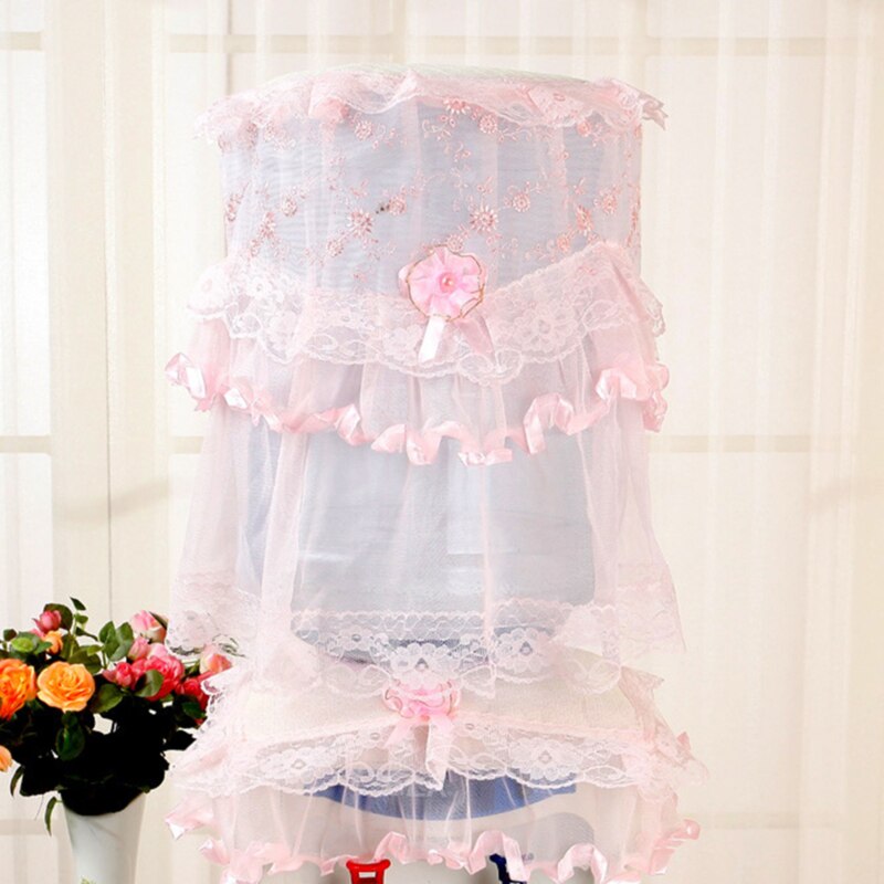 1Pcs Country Plum Blossom Lace Fabric Water Dispenser Dust Cover Water Dispenser Cloth Cover Bucket Cover: pink