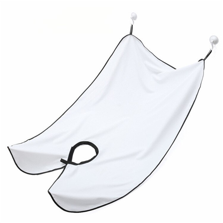 Baard Catcher Voor Scheren En Trimmen Waterdichte Non-stick Schort Voor Mannen Baard Cape Met 2 Zuignappen En haak Accessoires: white (With hook )