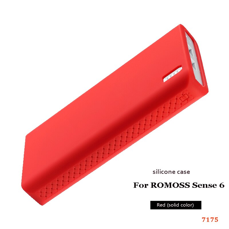 Siliconen Case Voor Romoss Sense 6 Power Bank Zachte Siliconen Anti-Collision Anti-Slip Cover Romoss Sense 6 case Waterdicht: red