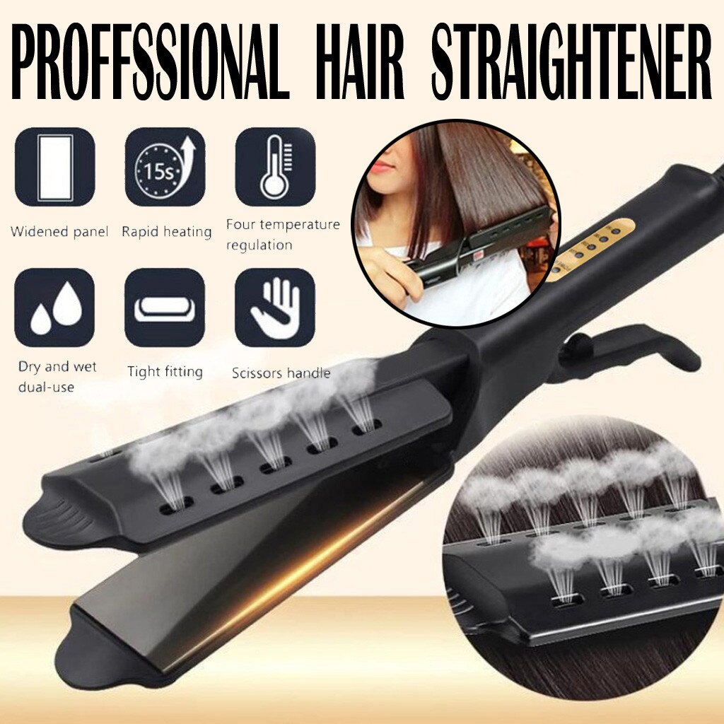 Hair steam Straightener pro Ceramic Ionic Flat Iron Hair Straightener For Women steamer iron D30829: UK