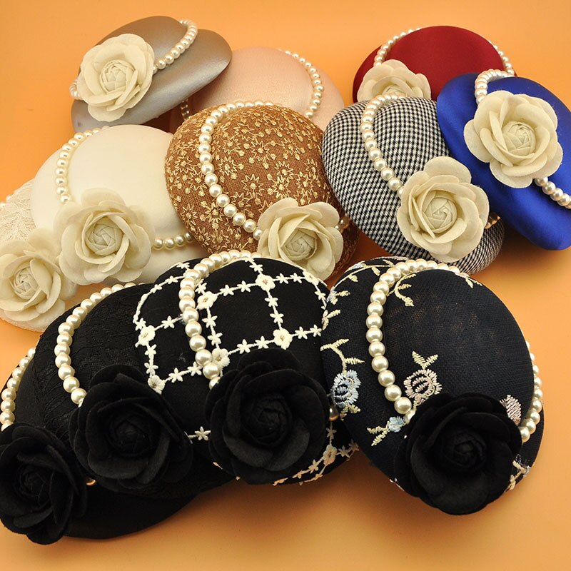 Chapeaux de mariée bleu marine fascinateurs de mariage coiffe chapeau de fête accessoires de mariage accessoires de cheveux de fête