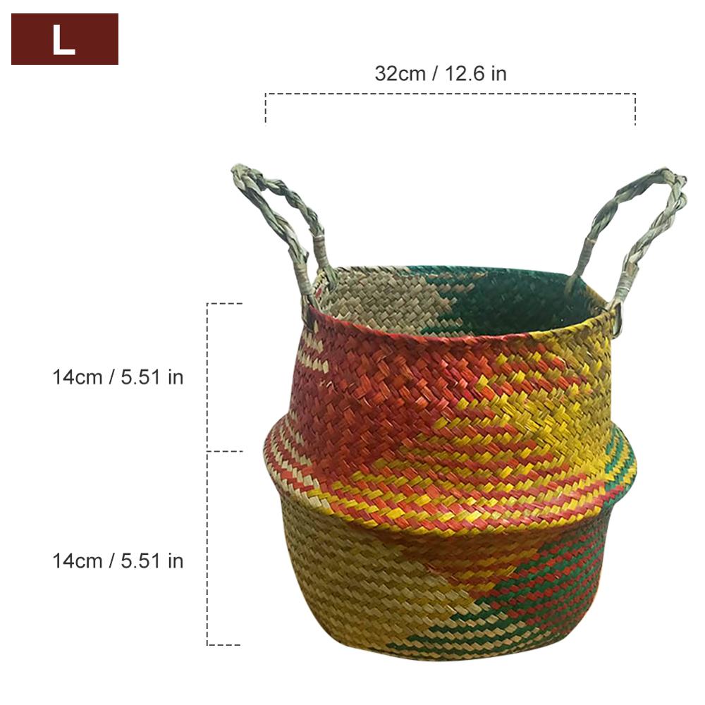 Panier de rangement pliable en paille éolienne pastorale, pour salon, décoration de jardin, Portable, pour plantes