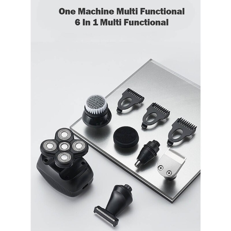 Razors for Men - 6 in1 Bald Head Shaver Grooming Kit Waterproof USB Rechargeable