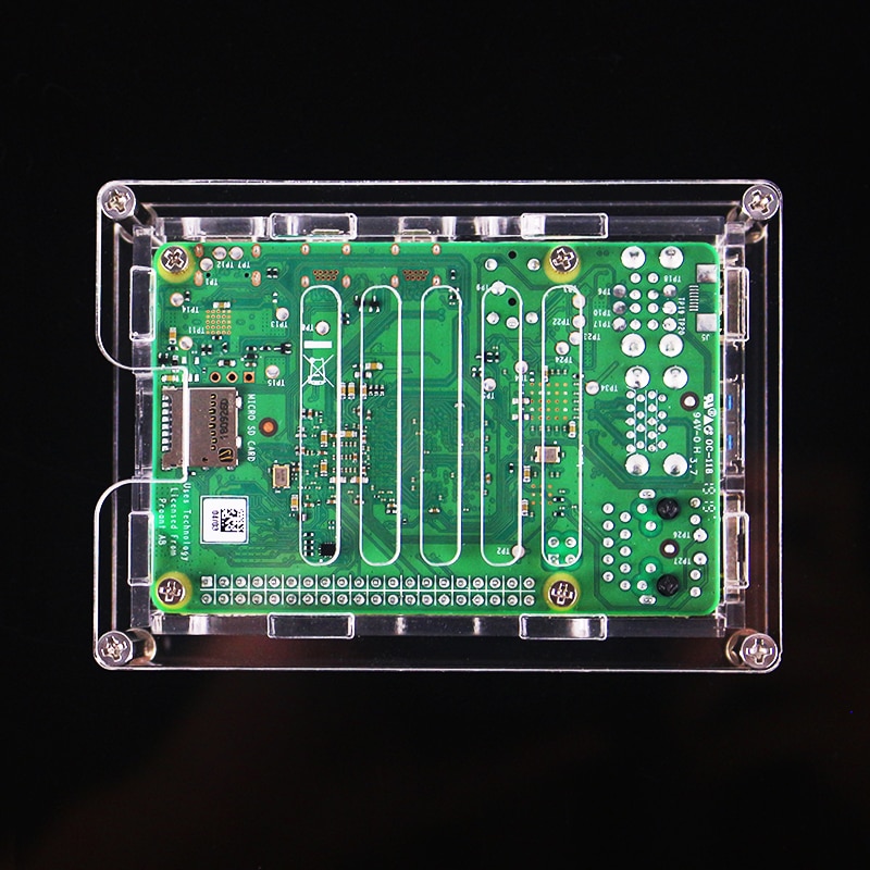 Upgraded Raspberry Pi 4 Acrylic Case Clear Black Blue Red Transparent Shell with Cooling Fan for Raspberry Pi 4 Model B RPI 4