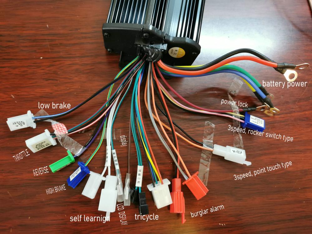 Controlador de onda sinusoidal de 36v48v60v64v30A, señal de velocidad YXT, accesorio para bicicleta eléctrica, triciclo, MTB, Scooter, monopatín, piezas Diy