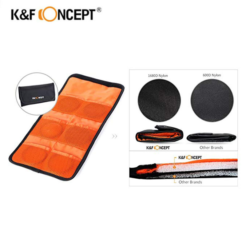 K&amp;F CONCEPT 3 Pockets Lens Filter Bag soft Camera lens Filter Pouch for 49mm-77mm ND UV CPL Lens filter holder wallet case