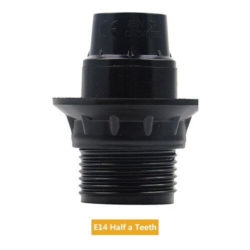 Lamp Holder Accessories E14 / E27 Retro Industrial Lamp Base Edison Light Bulb Led Lamps Black Light Base For Home Lighting: E14 Half a Teeth