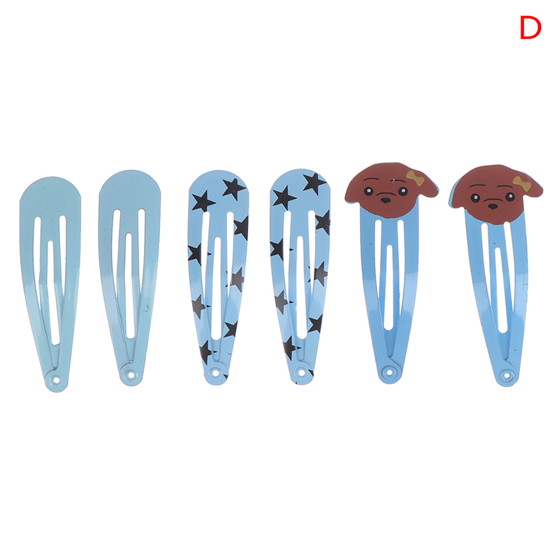 6PCS Candy Kleur Mooie Cartoon Dieren Type Metalen Meisjes Haarspelden Haar Clip Kinderen Hoofddeksels Kinderen Accessoires Baby BB Clips: D