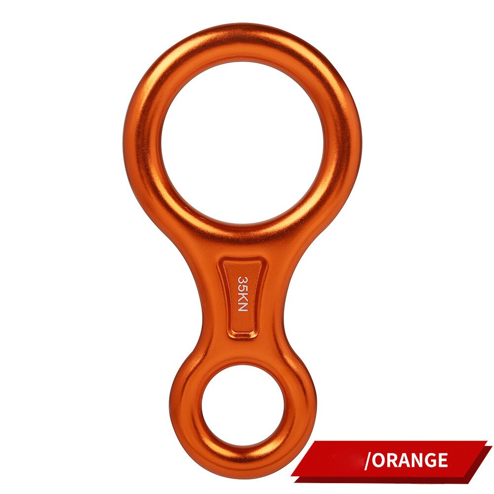 Climbing Gear Downhill Equipment 35KN Rescue Figure 8 Descender Carabiner Rigging Plate for Climbing Belaying Rappelling Device: Orange1
