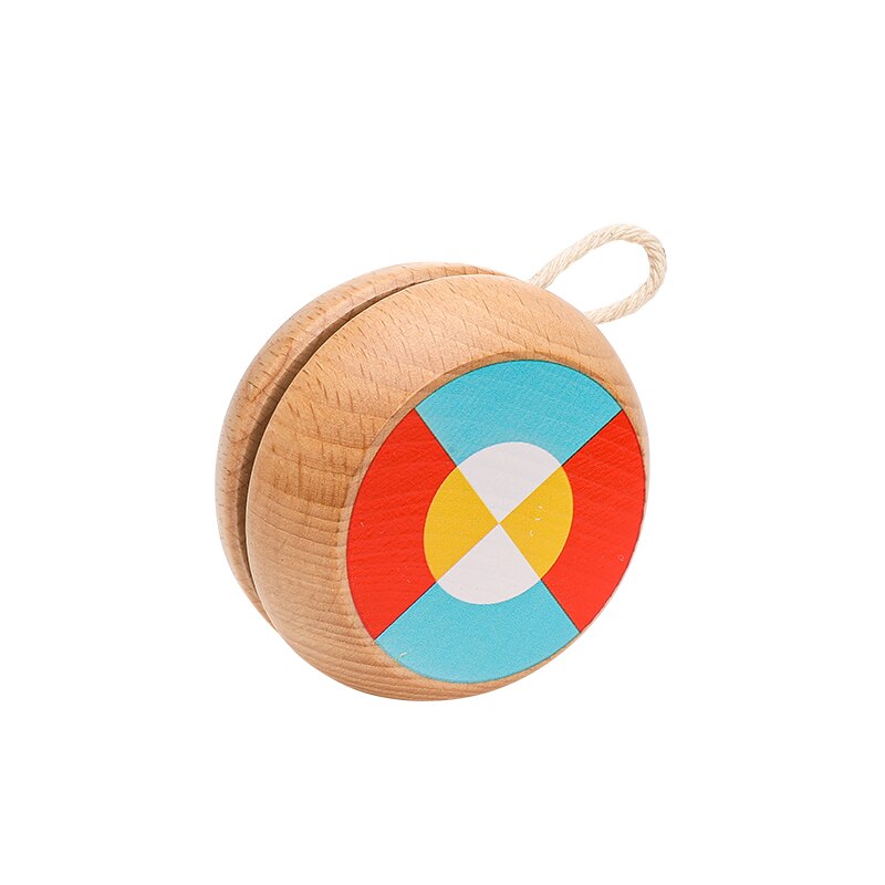 Cartoon Wooden Yo-yo Ball for Children Color Painted Wood Toys Hand Flexibility Training Classic Educational Toys Birthday: Red Blue