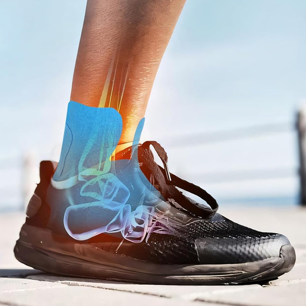 Cinta de tobillo de kinesiología precortada, soporte de compresión, vendaje elástico para pies, envoltura protectora, Protector deportivo para pies