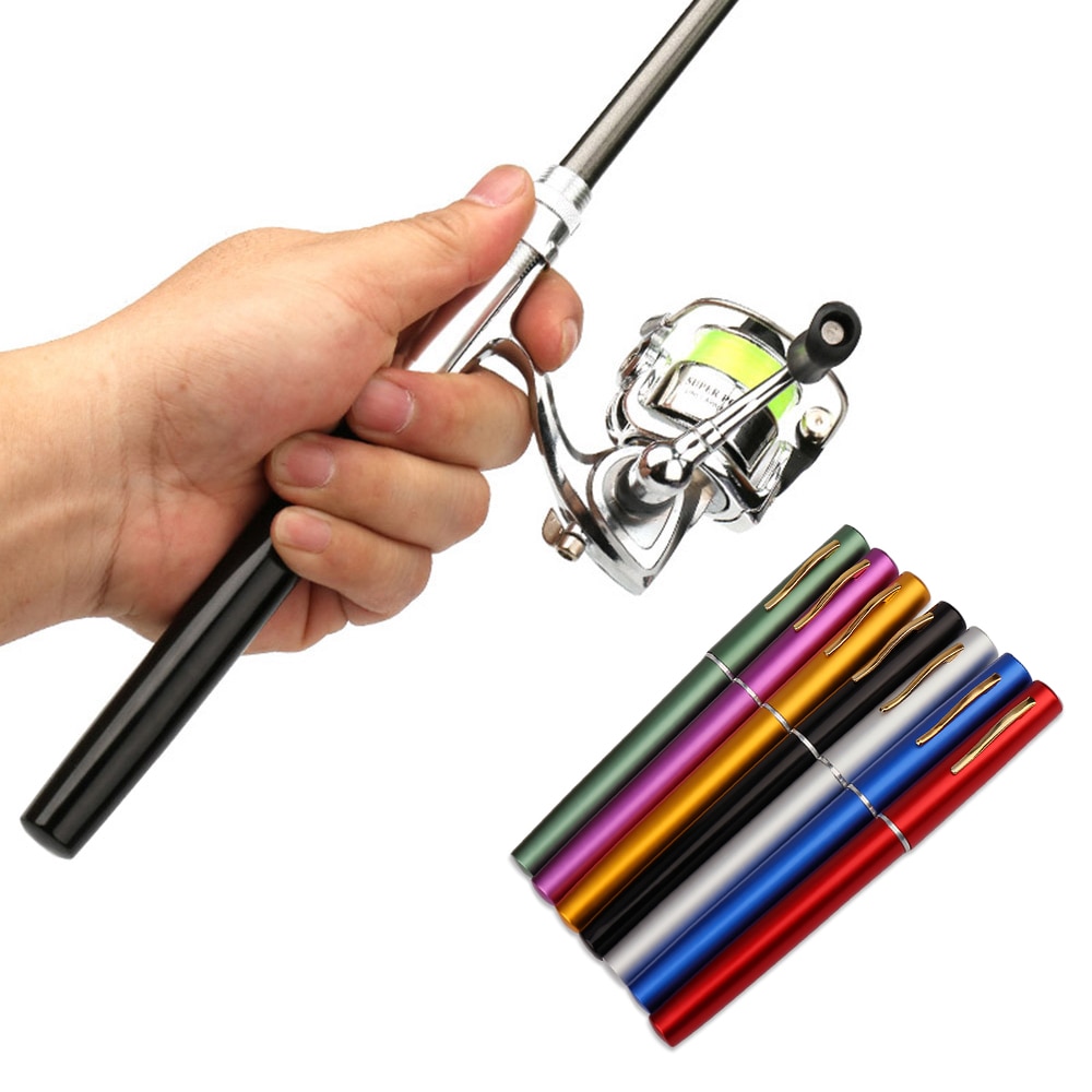 1m / 1.4m- pocket opvouwbare vishengel-molen combo mini pen vishengelset telescopische vishengel spinmolen combo kit
