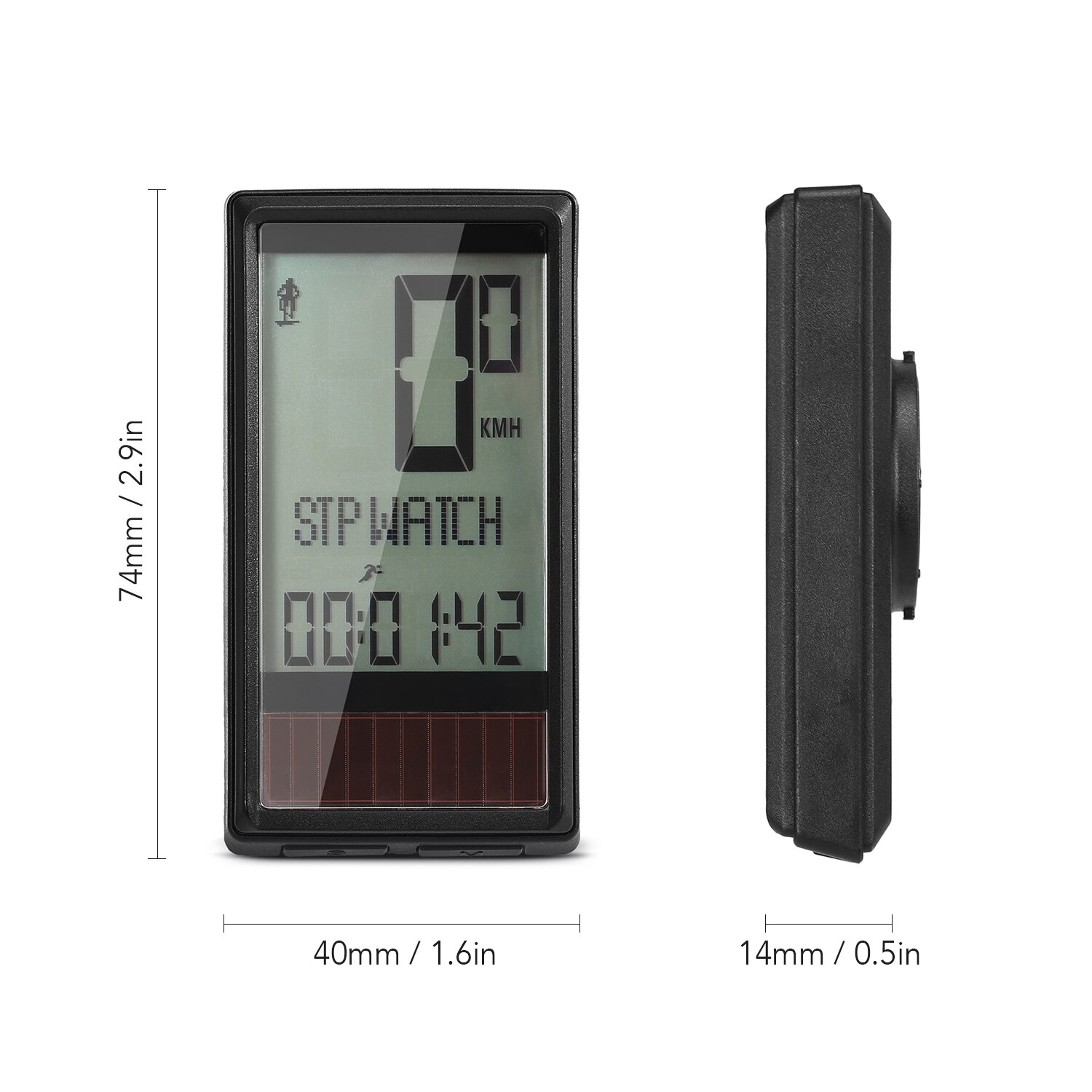 Solar Energy Bike Computer Multi Language Wireless Cycling Computer Bicycle Speedometer Odometer Large Screen Cycle Computer