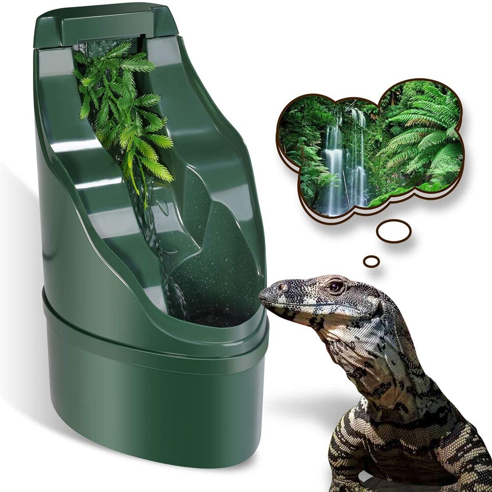 Bebedouro para répteis, fonte cantina com gotejador de água, dispensador para anfíbios, insetos, lagarto, tartaruga, aranha, sapo, gecko