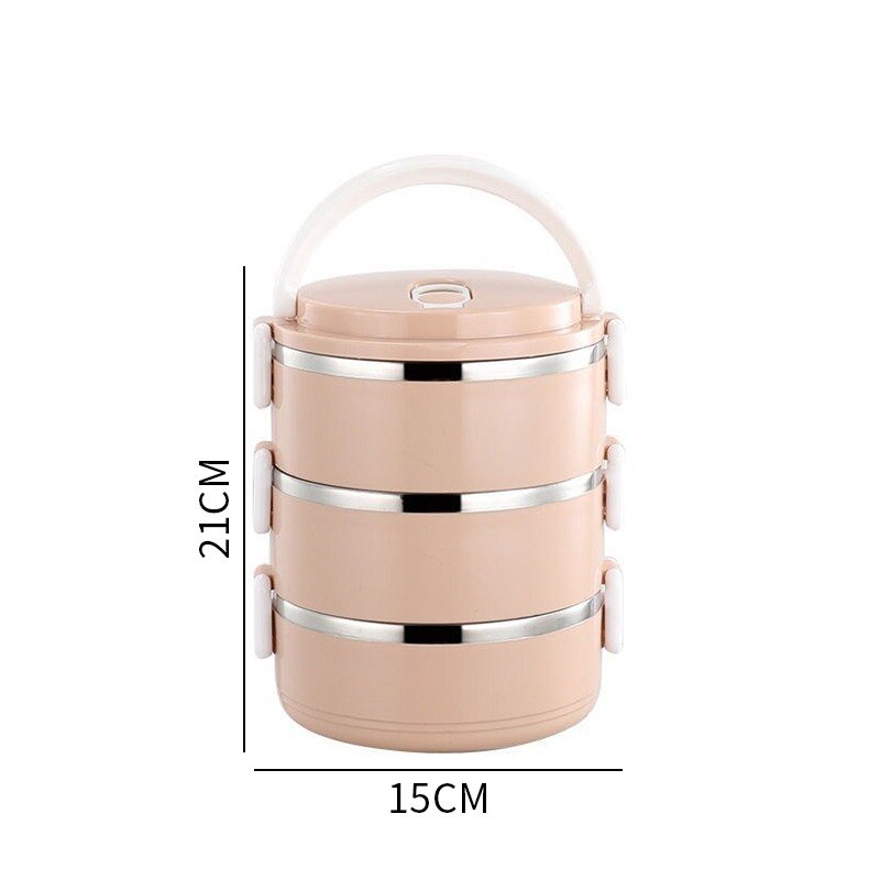 Cute Japanese Lunch Box For Kids School Portable Food Container Stainless Steel Bento Box Kitchen Leak-Proof Lunchbox Heated: pink / 2 layer