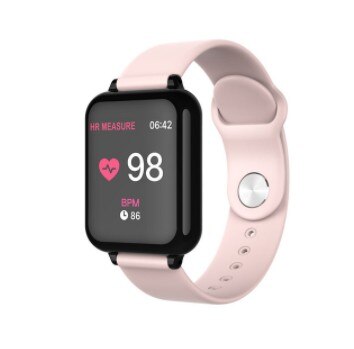 sports smart watch with blood pressure,oxygen bracelet and Fitness, for Samsung A7 A5 A6 A70S A50 A80 A8 Plus A6S A20e M40: pink