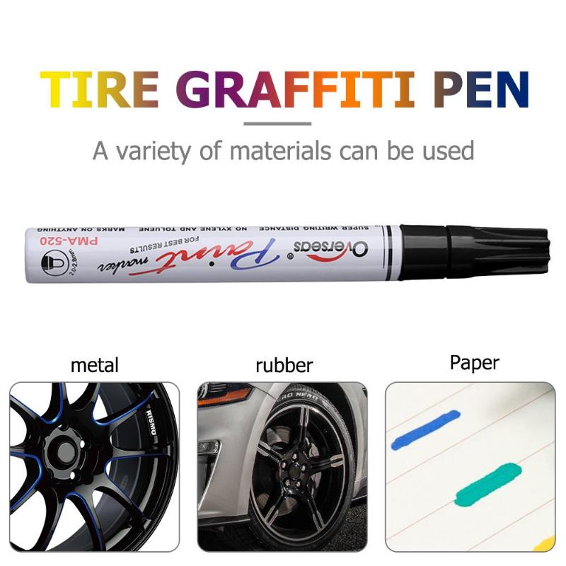 7 farver universal vandtæt permanent maling tuschpen motorcykel dæk dæk slidbane gummi metal graffiti olieagtig tuschpen