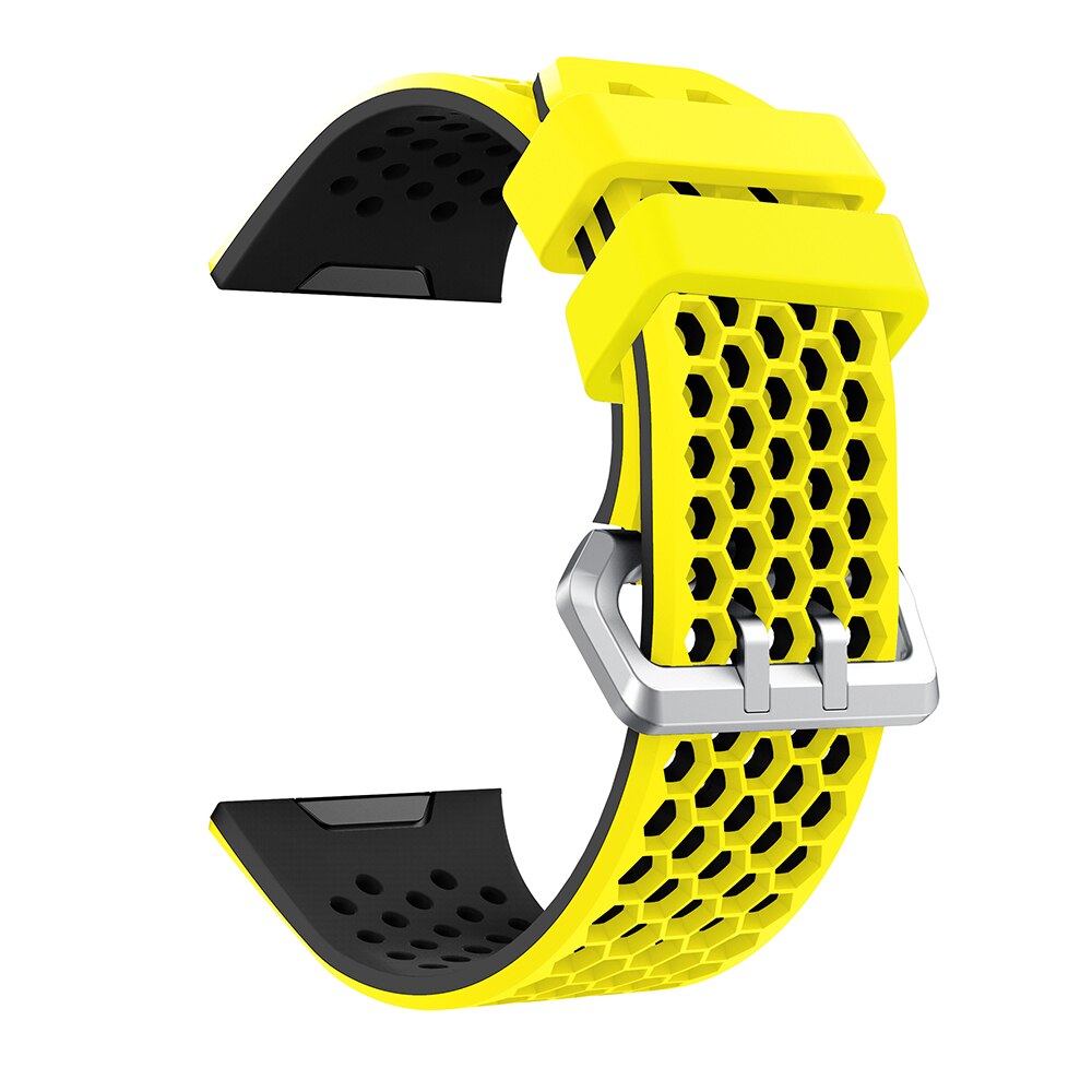 YAYUU Silicone Wrist Strap For Fitbit Ionic Smart Watch Band Breathable Replacement Watch Strap For Fitbit Ionic Bracelet: Yellow and black