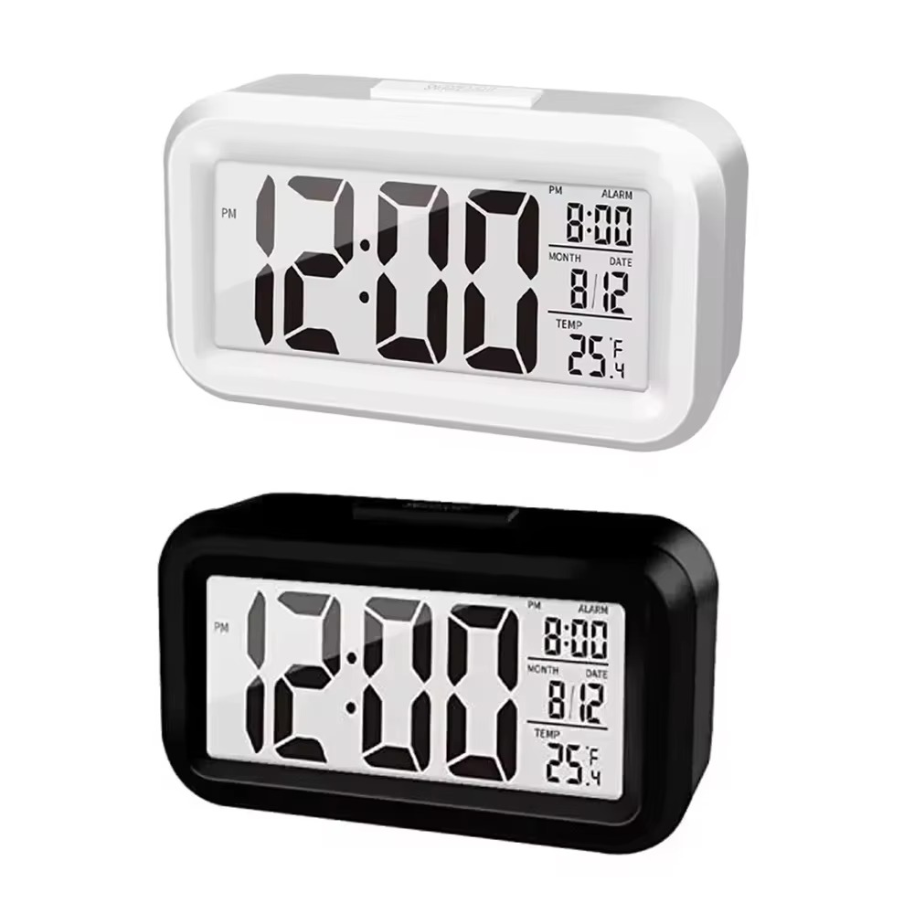 LED Digital Wecker Hintergrund beleuchtung Schlummer Daten Zeit kalender Desktop Multifunktions elektronische Hintergrund beleuchtung Tisch uhr: YELLOW