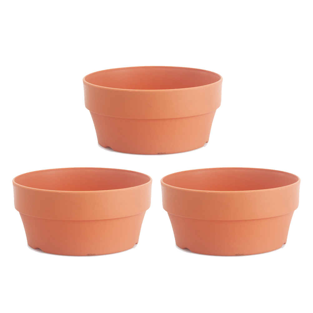 3Pcs Flower Pot With Drainage Hole For Plant Planter Plastic Container Garden Supplies Terracotta Round Bonsai Plants