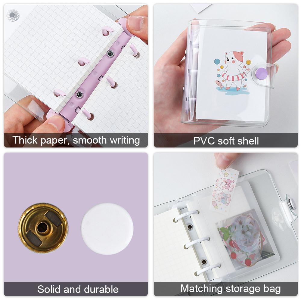 Loose Leaf Transparent Ring Binder Cover Binder Case Binder Loose Leaf Bag Light Weight Study Protect School Economic