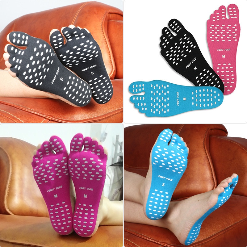 Voeten Sticker Voet Stok Op Zolen Sticky Pads Voor Voeten Anti-Slip Strand Sok Waterdichte Binnenzool Voeten bescherming 4 Size