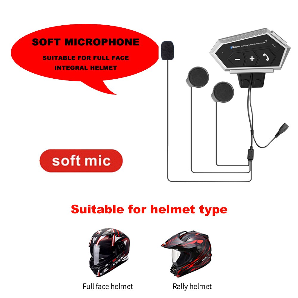 Bluetooth Headset Helmet Headset Bluetooth 5.0 Helmet Headphone Bluetooth Motorcycle Microphone Built-In 2000mAh Battery: Soft wheat