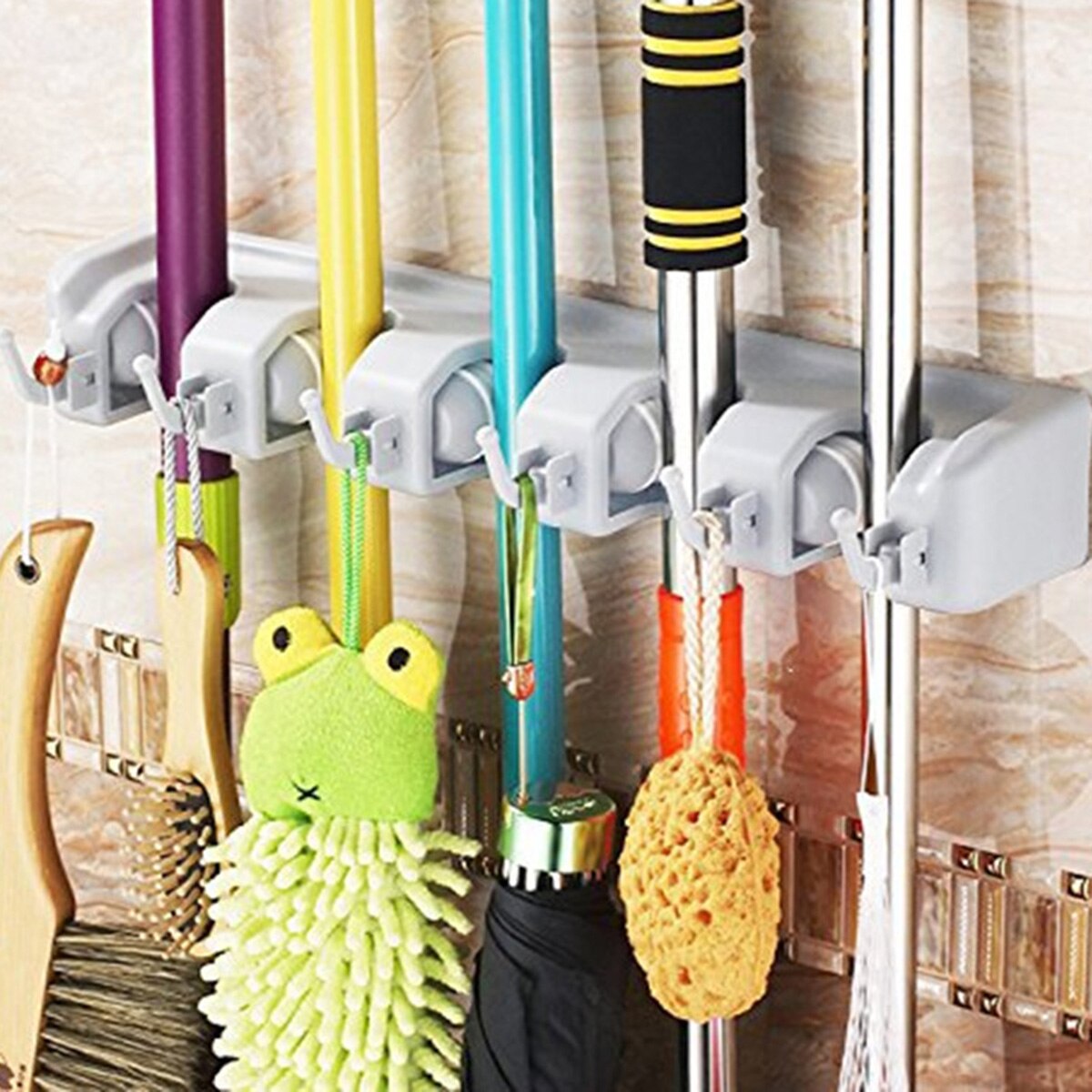 Portable Broom Holder Wall Mounted Broom Hanger Mo... – Vicedeal