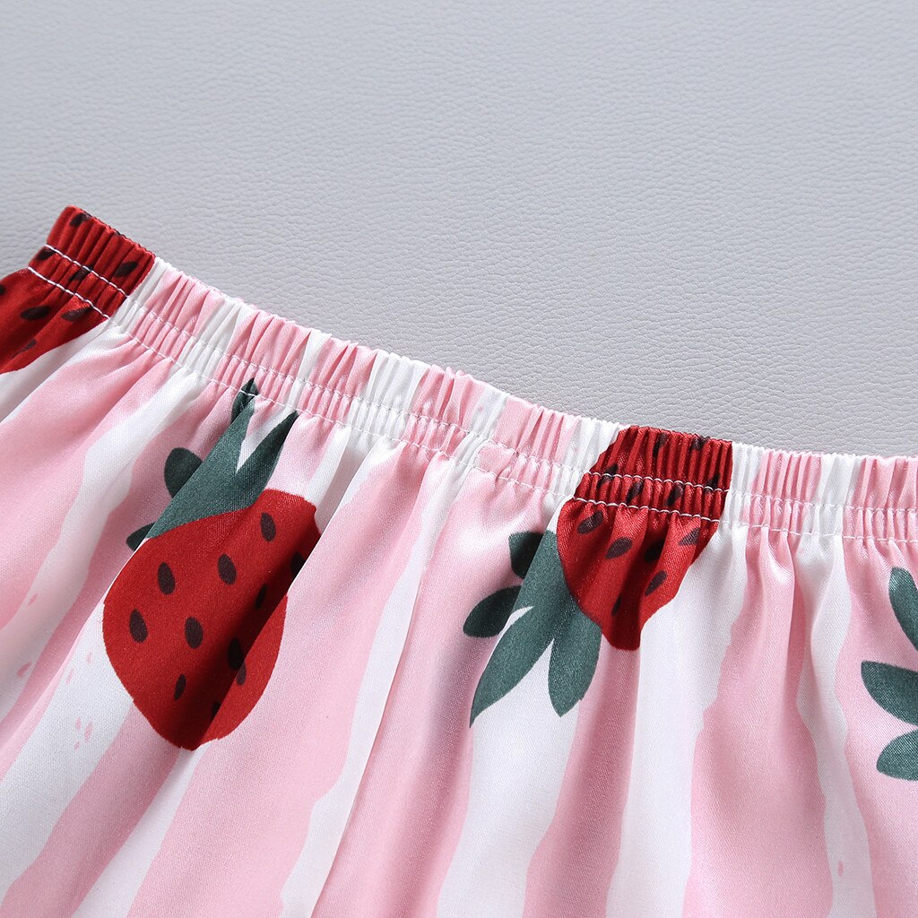 Ensemble de pyjamas pour enfants à rayures aux fraises ensemble de pyjamas pour enfant en bas âge garçon fille à manches courtes hauts + shorts pyjamas vêtements de nuit